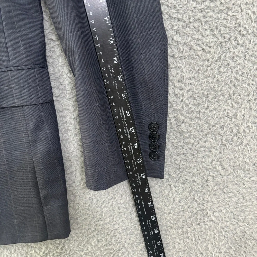 Jos. A. Bank Joseph Mens 40L Slim Fit 2 Piece Suit 100% Wool Blue Plaid 36x32